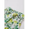 imageCHICWISH Women WideLeg Pants Lemon Printed High Waisted Belted Loose Trousers Casual Long Straight Pants with PocketsGreen