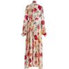 imageCHICWISH Womens Cream Scarf Plunging Vernal Blossom Chiffon Maxi DressCream