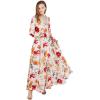 imageCHICWISH Womens Cream Scarf Plunging Vernal Blossom Chiffon Maxi DressCream