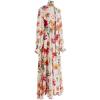 imageCHICWISH Womens Cream Scarf Plunging Vernal Blossom Chiffon Maxi DressCream