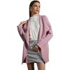 imageCHICWISH Womens GreyDusty PinkCream Wide Lapel Open Front Loose Knit CardiganDusty Pink