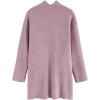 imageCHICWISH Womens GreyDusty PinkCream Wide Lapel Open Front Loose Knit CardiganDusty Pink