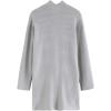 imageCHICWISH Womens GreyDusty PinkCream Wide Lapel Open Front Loose Knit CardiganGrey