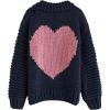 imageCHICWISH Womens Navy Key to My Heart Hand Knit Chunky CardiganNavy