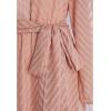 imageCHICWISH Womens NavyCreamApricot 2023 Casual Dress Zigzag Flock Dot Fall Dresses Tie Waist Maxi Midi DressApricot