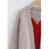 imageCHICWISH Womens Red Heart Shape Pattern on Back Soft Hand Knit Chunky CardiganGrey