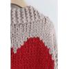 imageCHICWISH Womens Red Heart Shape Pattern on Back Soft Hand Knit Chunky CardiganGrey