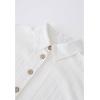 imageCHICWISH Womens ShortSleeve Midi Button Front Shirt Dresses V Neck Casual High Waist Slits Cotton Midi Dress with BeltIvory