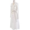 imageCHICWISH Womens White VNeck Shimmer Contrast Line Buttoned Knit DressWhite