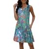 imageDisamer Beach Dresses for Women 2024 Vacation Summer Dress Trendy Boho Floral Print Button Down V Neck Sleeveless Sundress