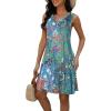 imageDisamer Beach Dresses for Women 2024 Vacation Summer Dress Trendy Boho Floral Print Button Down V Neck Sleeveless Sundress