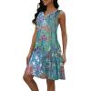 imageDisamer Beach Dresses for Women 2024 Vacation Summer Dress Trendy Boho Floral Print Button Down V Neck Sleeveless Sundress