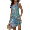 imageDisamer Beach Dresses for Women 2024 Vacation Summer Dress Trendy Boho Floral Print Button Down V Neck Sleeveless Sundress