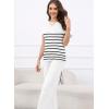 imageDisamer Sets for Women Two Piece Sweater Lounge Spring Outfits 2025 Casual Summer Tops Long Pants PajamasStripe White
