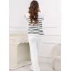 imageDisamer Sets for Women Two Piece Sweater Lounge Spring Outfits 2025 Casual Summer Tops Long Pants PajamasStripe White