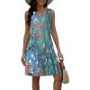 imageDisamer Womens Beach Dresses 2024 Vacation Boho Floral Summer Dress Trendy Casual Button Down V Neck Sleeveless Sundress