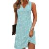 imageBeach Dresses for Women 2024 Vacation Swim Cover up VNeck Summer Dress Button Down Sleeveless Boho Floral SundressMFlower Dot