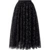 imageCHICWISH Sequin Midi Skirt for Women Embroidery Sparkle Tulle Skirt Fairy Mesh Layered High Elastic Waist SkirtsBlack