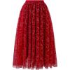 imageCHICWISH Sequin Midi Skirt for Women Embroidery Sparkle Tulle Skirt Fairy Mesh Layered High Elastic Waist SkirtsRed