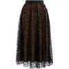 imageCHICWISH Tulle Skirts for Women Velvet Snowflake Mesh Fairy Skirt Elastic High Waist ALine Layered Midi SkirtTan
