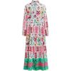 imageCHICWISH Women Button Down Shirt Dresses Exotic Printed Collared Long Sleeve Summer Casual Beach Long DressPink