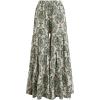 imageCHICWISH Women Green Damask Wide Leg Pants Elastic High Waist Loose Lounge Pants Summer Holiday Beach Casual Palazzo PantsGreen