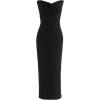 imageCHICWISH Women Strapless Long Maxi Dress Sexy Bodycon Twist Knot Front Knit Dress Off Shoulder Sleeveless Cocktail DressesBlack