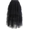imageCHICWISH Womens PinkCreamTanBlack Ruffle Tiered HiLo Mesh Tulle SkirtBlackruffle Tiered Hilo