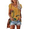 imageDisamer Womens T Shirts Short Sleeve Basic Tee Casual Summer Tops 2025 Fashion Crew Neck Loose Fit BlouseFlower Yellow