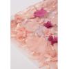 imageCHICWISH Women 3D Clover Applique Mesh Tulle Skirt Casual Flowy Elastic High Waist ALine Garden Party Maxi SkirtCoral