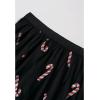 imageCHICWISH Women Christmas Shimmer Candy Cane Print Mesh Tulle Midi Skirt Cute High Waist ALine Casual Holiday SkirtsBlack