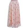 imageCHICWISH Women Christmas Shimmer Candy Cane Print Mesh Tulle Midi Skirt Cute High Waist ALine Casual Holiday SkirtsPink