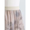 imageCHICWISH Women Floral Printed Mesh Tulle Midi Skirt Double Layered Elastic Waist A Line Flowy Fairy Skirts Dusty PinkDusty Pink