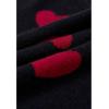 imageCHICWISH Women Romantic Hearts Knit Sweater Puff Long Sleeve Crew Neck Soft Casual Valentines Party Crop Pullover TopsBlack