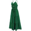 imageCHICWISH Womens MintGreenBlackOrange Twist Cutout Shirred Cami Maxi DressGreen