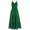 imageCHICWISH Womens MintGreenBlackOrange Twist Cutout Shirred Cami Maxi DressGreen
