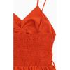 imageCHICWISH Womens MintGreenBlackOrange Twist Cutout Shirred Cami Maxi DressOrange