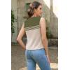 imageDisamer Sleeveless Sweater Vest for Women Crochet Knit Button Down Crop Cardigan Sleeveless Tank Tops with PocketsTriple Green