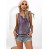imageDisamer Tank Tops for Women 2025 Summer Casual Button Down Shirts Loose Fit V Neck Sleeveless Tshirt BlouseDewdrop Purple