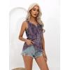 imageDisamer Tank Tops for Women 2025 Summer Casual Button Down Shirts Loose Fit V Neck Sleeveless Tshirt BlouseDewdrop Purple
