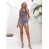 imageDisamer Tank Tops for Women 2025 Summer Casual Button Down Shirts Loose Fit V Neck Sleeveless Tshirt BlouseDewdrop Purple