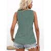 imageDisamer Tank Tops for Women 2025 Summer Casual Button Down Shirts Loose Fit V Neck Sleeveless Tshirt BlouseLace Green