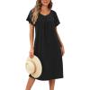 imageDisamer Womens House Dress with Pockets Nightgown Short Sleeve Mumus Summer Floral Print Beach SundressesPure Black