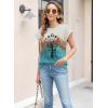 imageWomens Summer Tops Spring Outfits 2025 Fashion Casual Dressy T Shirts Cap Sleeve Workout Clothes Going Out Trendy VacationPrint Tree