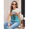 imageWomens Summer Tops Spring Outfits 2025 Fashion Casual Dressy T Shirts Cap Sleeve Workout Clothes Going Out Trendy VacationPrint Tree