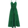 imageCHICWISH Womens MintGreenBlackOrange Twist Cutout Shirred Cami Maxi DressGreen