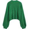 imageCHICWISH Christmas Sweater Cute Gingerbread Graphic Crewneck Holiday Sweaters Long Sleeve Crop Pullover TopsGreen