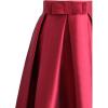 imageCHICWISH Women Bowknot Pleated Maxi Skirt Casual High Waist ALine Prom Party Swing Long Skirts with PocketsRed