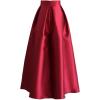 imageCHICWISH Women Bowknot Pleated Maxi Skirt Casual High Waist ALine Prom Party Swing Long Skirts with PocketsRed