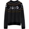 imageCHICWISH Women Halloween Sweater Skull Printed Crewneck Long Sleeves Holiday Knit Sweater Pullover TopsBlack
